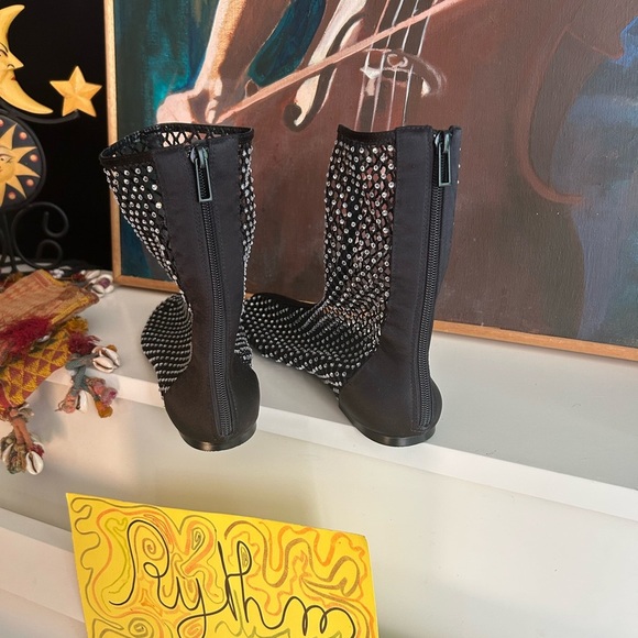 Zara Black Mesh Rhinestone Flats 39 like new - Picture 5 of 16